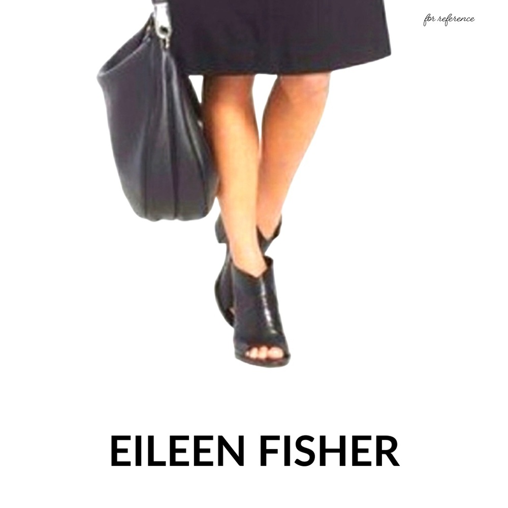 Eileen Fisher • Leather Open Toe Block Heel Bootie • Size 5 US • Black • EUC - Picture 5 of 16